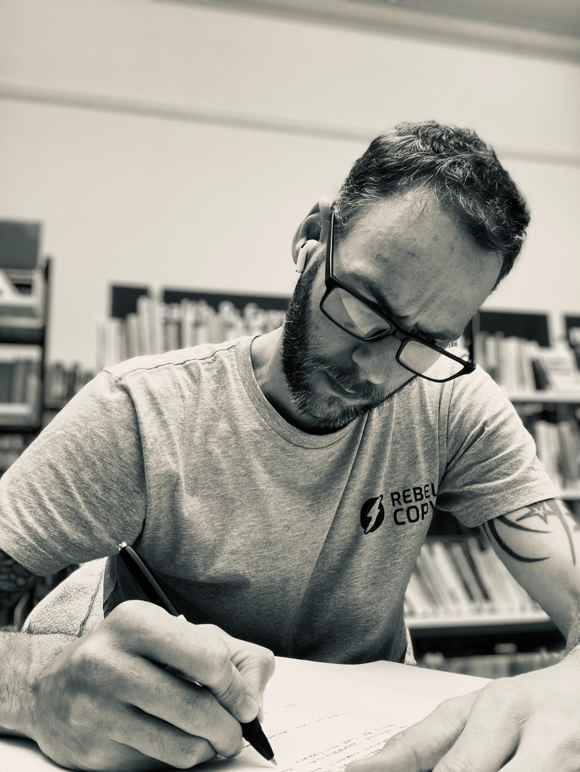 Al Clunnie (Rebel Copy) hard at work, but not working on a portfolio